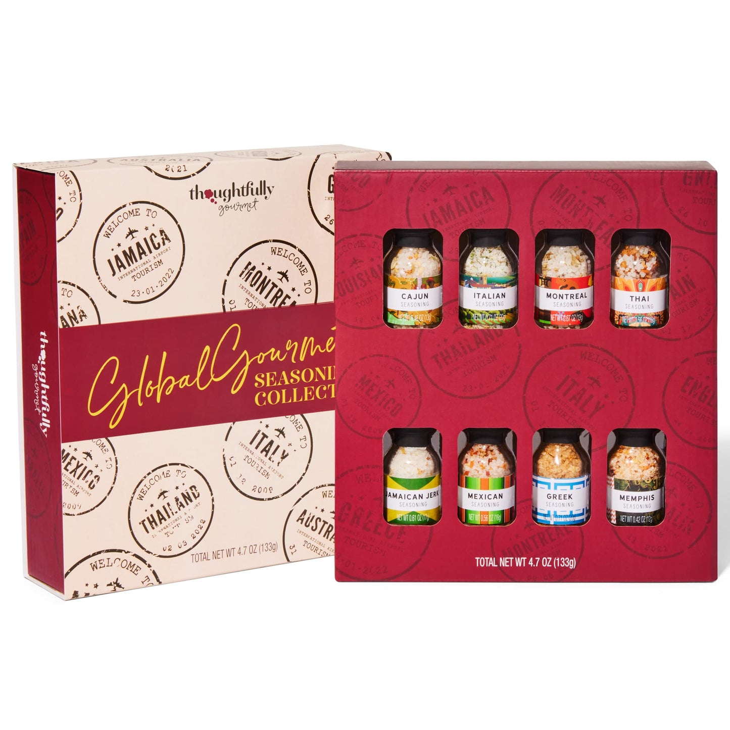 Thoughtfully Gourmet, Global Spice Collection Gift Set, International Seasonings Set, Flavors Include Greek, Italian, Mexican, Cajun Seasoning & More