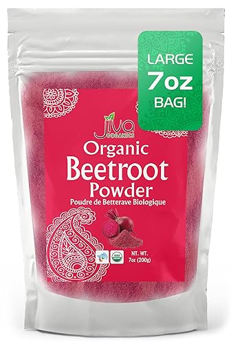 Jiva Organics Beet Root Powder 7 Oz Bag - for Baking & Smoothies - Pure & Natural, Non-GMO, Vegan