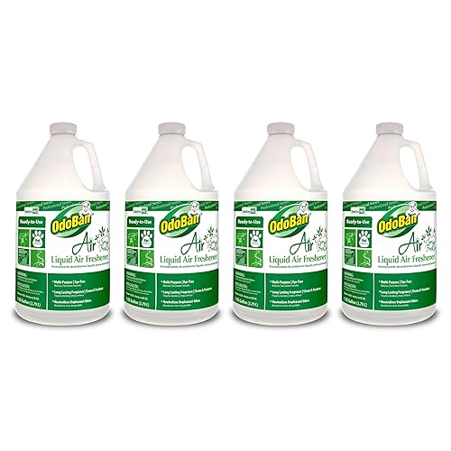 OdoBan Professional Series Ready-to-Use Air Spring Fresh Liquid Air Freshener, Made in the USA, Spring Fresh Scent Clear, 4-Pack, 1 Gallon Each