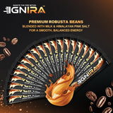 IGNIRA Himalayan Salted Cappuccino - Blend Rich Flavor, Premium Robusta Instant Salted Coffee Packets, Hot or Iced Milk Coffee, Smooth Salted Flavor