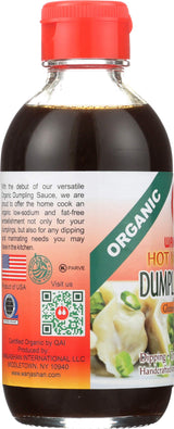 Wan Ja Shan Organic Dumpling Sauce USDA Organic, MILD SODIUM, GLUTEN FREE 6.7oz Hot.