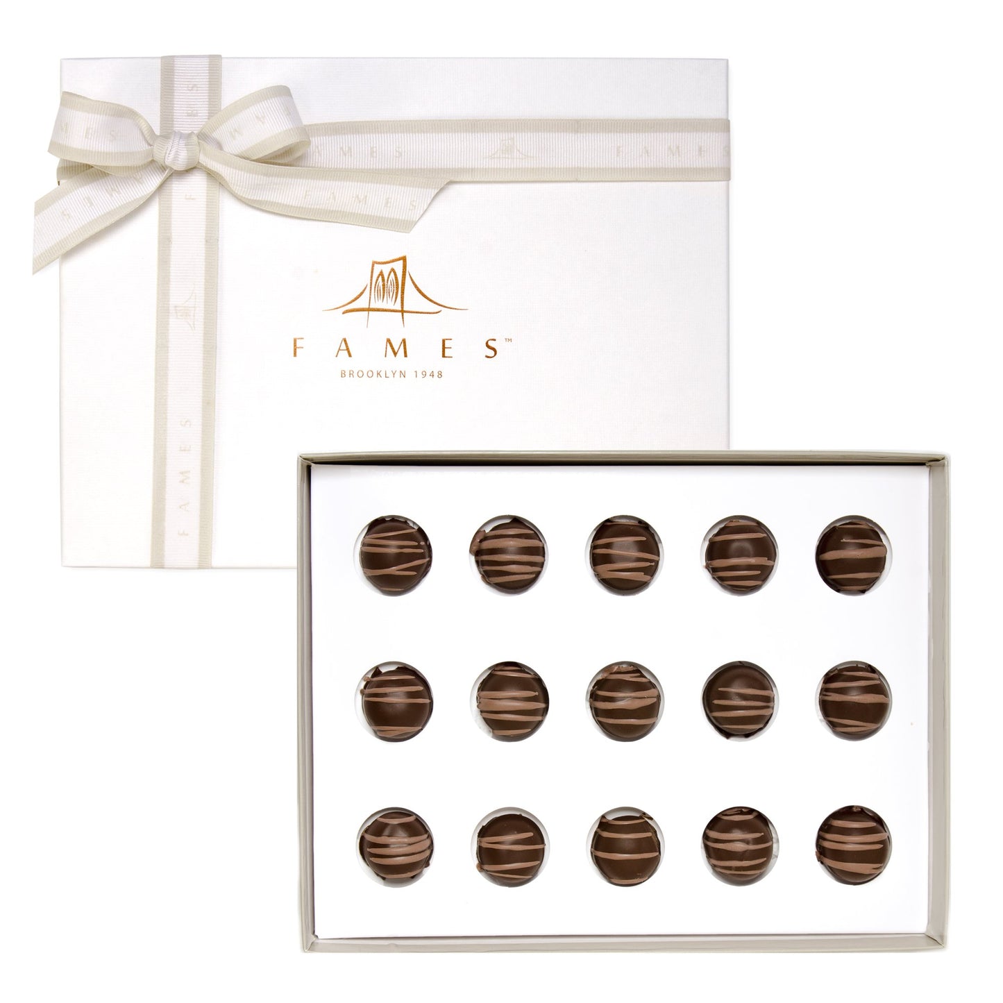 Fames Chocolates Premium Kosher Chocolate Covered Gourmet Gift Box - Dark Chocolate Nut Truffles Gift Box - Great Surprise Bring Home Food