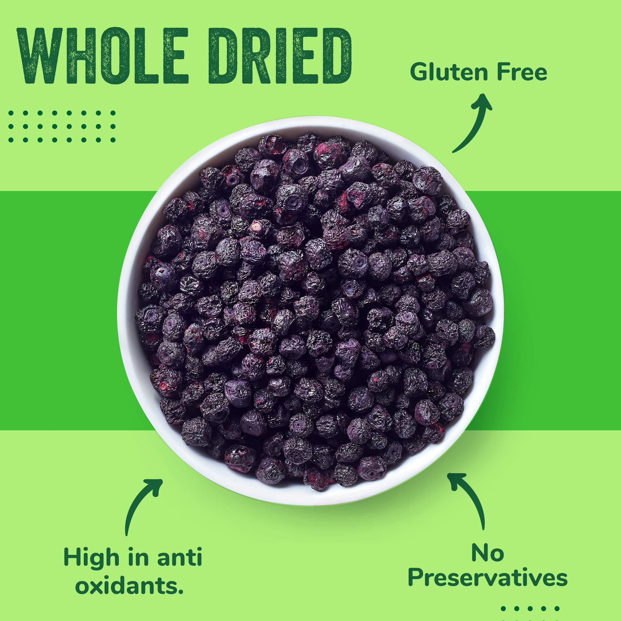 Dried Blueberries 2 lb (32 oz) - Gluten-Free & Peanut-Free, Slightly Sweetened - Great for Baking & Snacking - Berries with Benefits