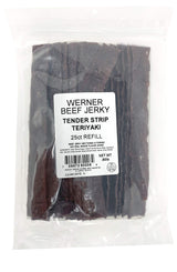 Werner Tender Strips Teriyaki Beef Jerky - Pack of 25 Jerky Strips - Made in the USA