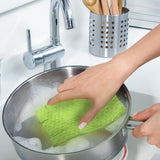 Biosmart Reusable Multi-Purpose Cloths: Paper Towel Alternative, Absorbent, Quick Drying, Lint-Free, 3 Count, Green, Cotton/50%, Viscose/50%