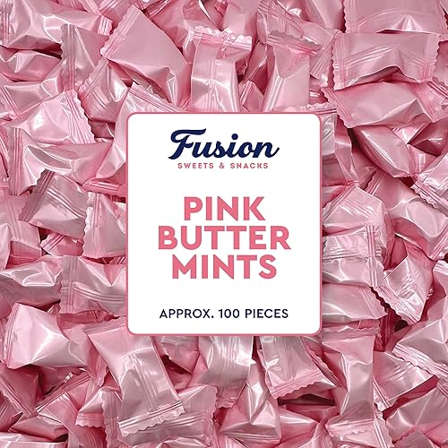 Pink Buttermints - 100 Count - Pink Candy For Baby Shower - Baby Shower Candy - Perfect For Gender Reveal Parties, Hospital Goodie Bags, Welcome Baby