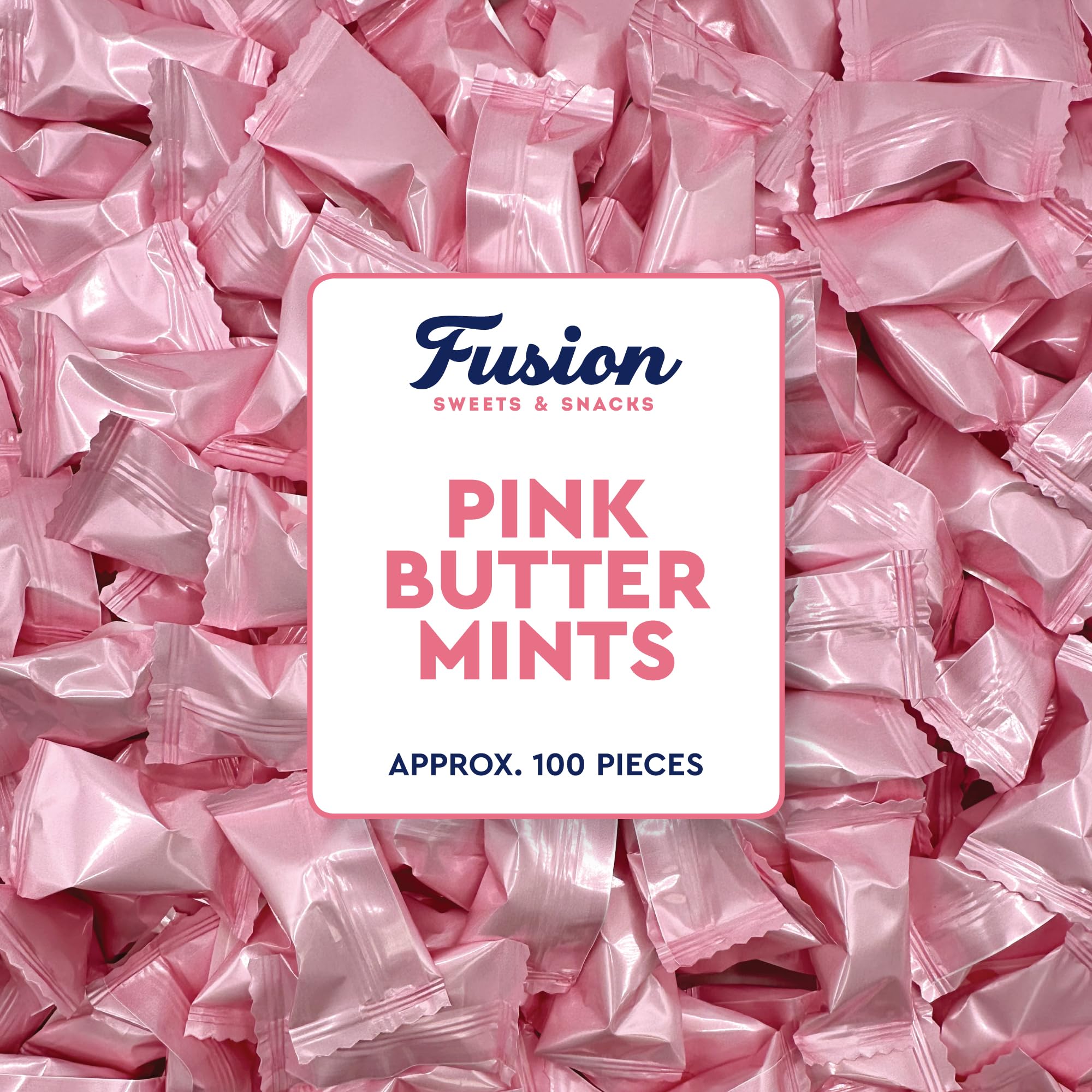 Pink Buttermints - 100 Count - Pink Candy For Baby Shower - Baby Shower Candy - Perfect For Gender Reveal Parties, Hospital Goodie Bags, Welcome Baby