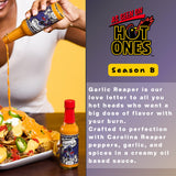 Torchbearer Sauces Garlic Reaper Sauce, 5oz Garlic & Carolina Reaper Hot Sauce, Heat Level 9 - Featured on Hot Ones - All Natural, Extract-Free, Made