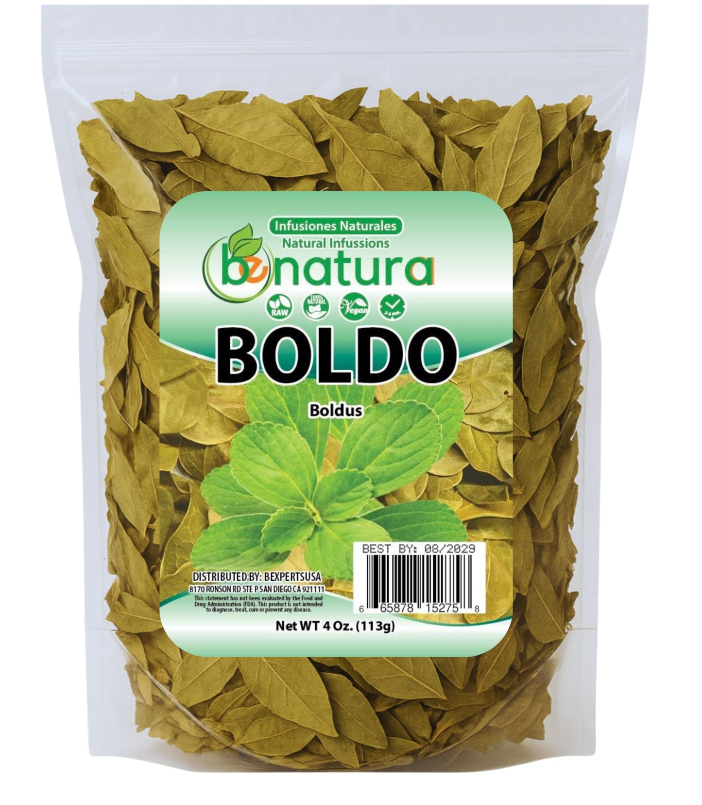 Hojas de Boldo (Boldus Dried Leaves) Tea - 4 oz Bag - 100% Natural, Vegan, Non-GMO - Herbal Tea for Infusion - Natural Detox Support - Packaged in USA
