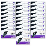 Lightning X Products Black Nitrile Glove Pairs, Individually Packed, 100 Gloves, 50 Pairs, 25 Carded Packs of 2 Pairs - Large