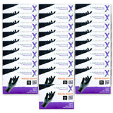 Lightning X Products Black Nitrile Glove Pairs, Individually Packed, 100 Gloves, 50 Pairs, 25 Carded Packs of 2 Pairs - Large
