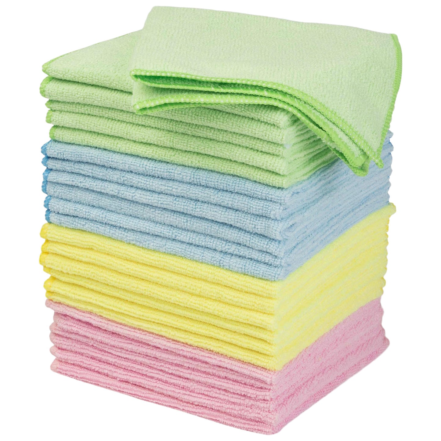 Stalwart Microfiber Cleaning Cloth Set - 24-Pack of Microfiber Towels for Cars, Home, and Kitchen - Lint-Free Absorbent 12.6-Inch Cleaning Rags