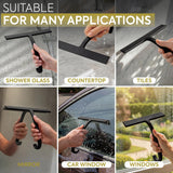 GÜTEWERK Shower Squeegee for Glass Doors - Bathroom Squeegee for Shower Glass & Tile Walls, Streak-Free & No-Squeak Silicone Blade, Stainless Steel