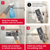 Tyroler Silicone Shower Squeegee for Glass Doors - 10" | 2 Microfiber Scrub & Polish Cloths | Multi-Surface Wiper | Perfect Window Squeegee for Home |