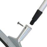 Unger Professional AquaDozer Max Kit, 36” Smooth Surface Curved Floor Squeegee and 48” Dual End Pole, Rubber Blade Scrubber and Broom for Concrete