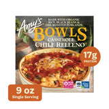Amy's Frozen Meals, Chile Relleno Casserole Bowl, Made With Organic Rice, Tomatoes and Black Beans, Microwave Meals, 9 Oz