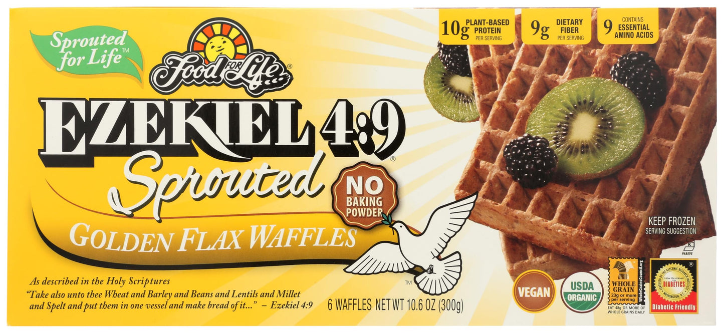 Food For Life Waffles Sported Green Flax, 10.6 oz (frozen)