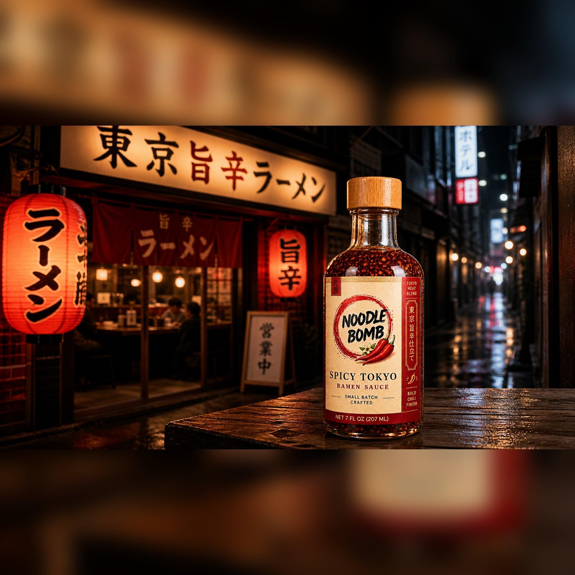 NoodleBomb Spicy Tokyo Premium Ramen Sauce, Bold Chili Heat and Deep Umami, Japanese-Style Finishing Sauce for Ramen, Rice Bowls, Dumplings