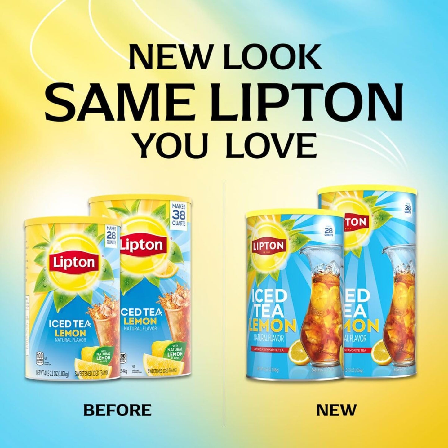 Lipton Sweetened Iced Tea Mix (Pack of 2) 38 Quarts Each
