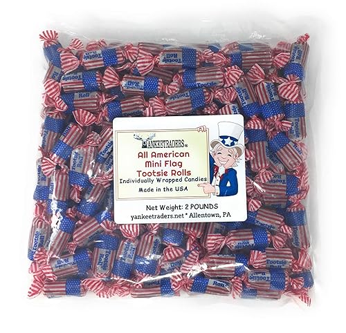 All American Mini Flag Tootsie Roll® 2 Pound Party Bag