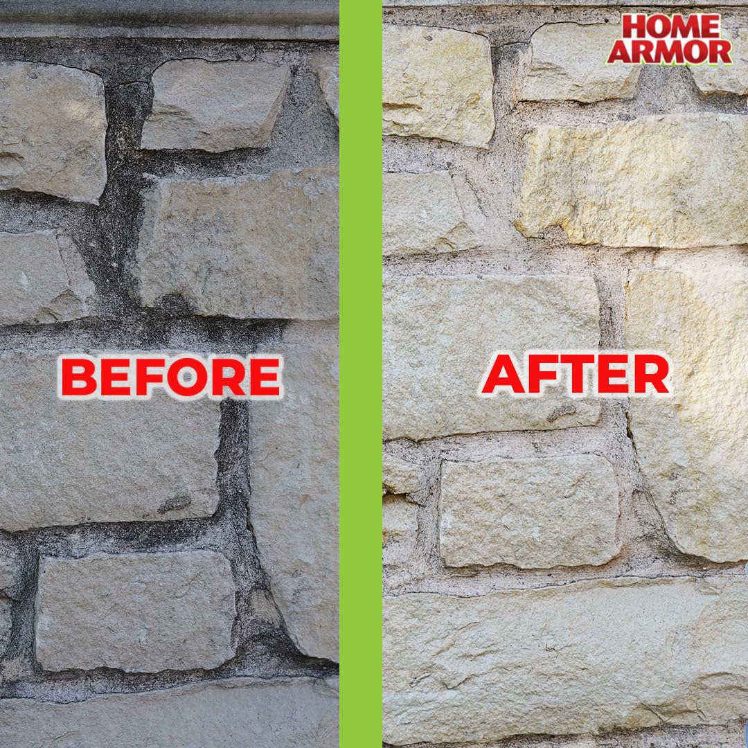 Home Armor Outdoor Cleaner+, 64 oz., Remove Stains from Mold, Mildew, Algae, Dirt and Grime for Visible Results in Seconds, No Scrubbing Required