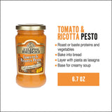 Filippo Berio Pesto, Tomato & Ricotta, 6.7 Ounce Glass Jar, Gluten Free, Non-GMO