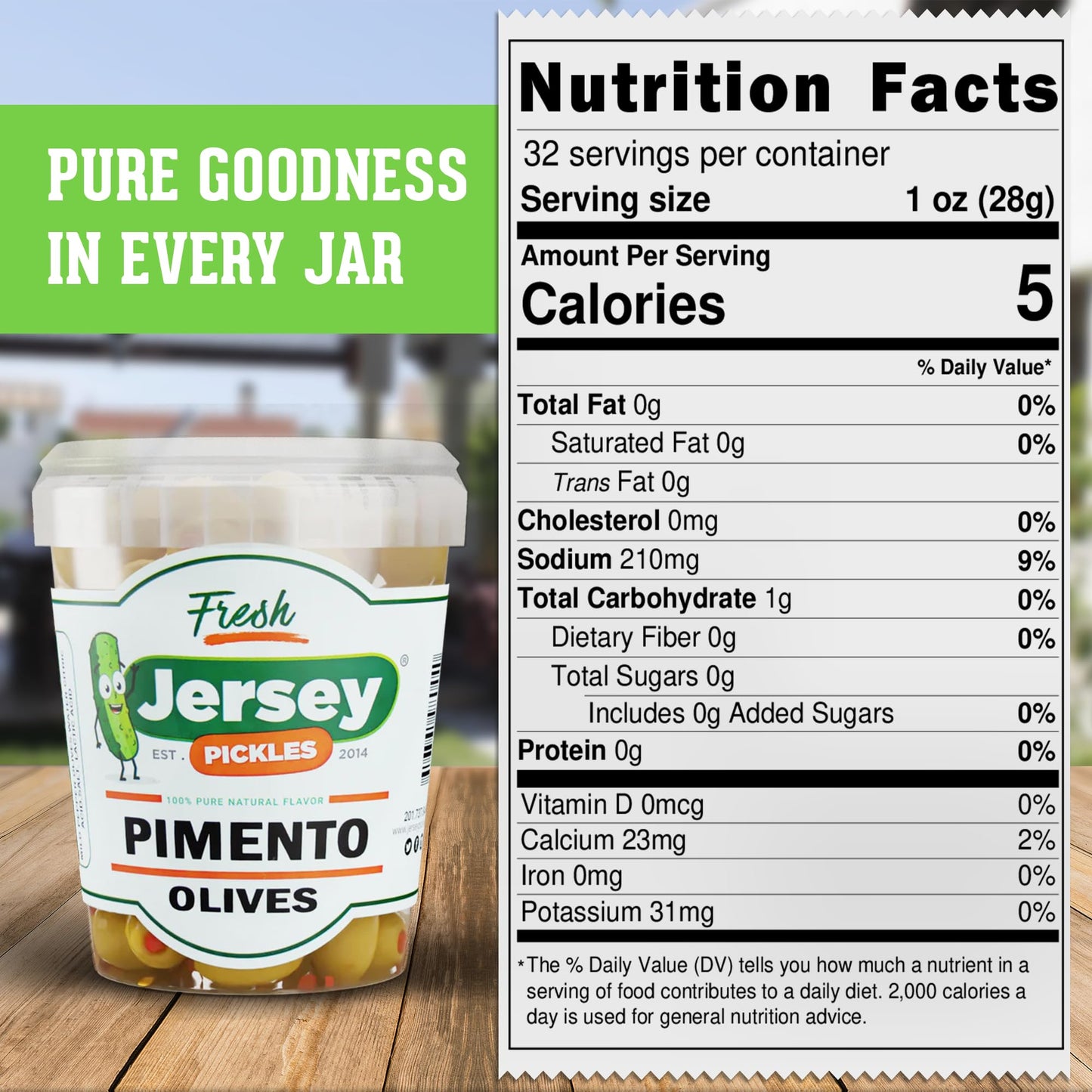 Jersey Pickles - Pimento Stuffed Olives (Quart) - Olives Stuffed - Hand-Stuffed Gourmet Olives with Premium Fillings for Snacks, Charcuterie