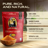 GULAJAWA Javanese Coconut Sugar - Single Origin, Pure Coconut Palm Sugar | Complex Caramel Notes for Coffee, Tea Lattes, Baking, Thai Cooking & Dry Rub Seasonings | Low GI Natural Sweetener - 1LB