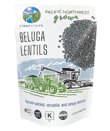 CLEAR CREEK Black Lentils | Caviar or Beluga Lentils | 1 lbs | Non-GMO | Kosher | Vegan | Non-Irradiated