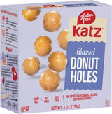 Katz Gluten Free Glazed Donut Holes. Soft & Sweet Mini Donut Bites, Free of Soy, Sesame, Dairy, and Nuts. Kosher snack, 6oz (1pk)