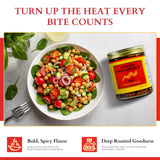 CHILE CRUNCH - Mild Spicy Crunchy Condiment - All Natural Roasted Chili Peppers, Garlic & Onion Crisp Sauce - Vegan, Gluten-Free, No Preservatives