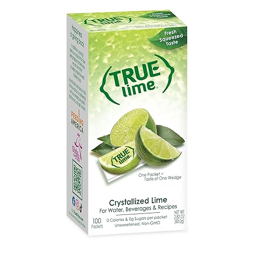 True Lime 100ct (Pack of 1) - Water Enhancer - Bulk Dispenser - 0 Calorie Drink Mix Packets for Water - Sugar Free Lime Flavoring Powder Packets