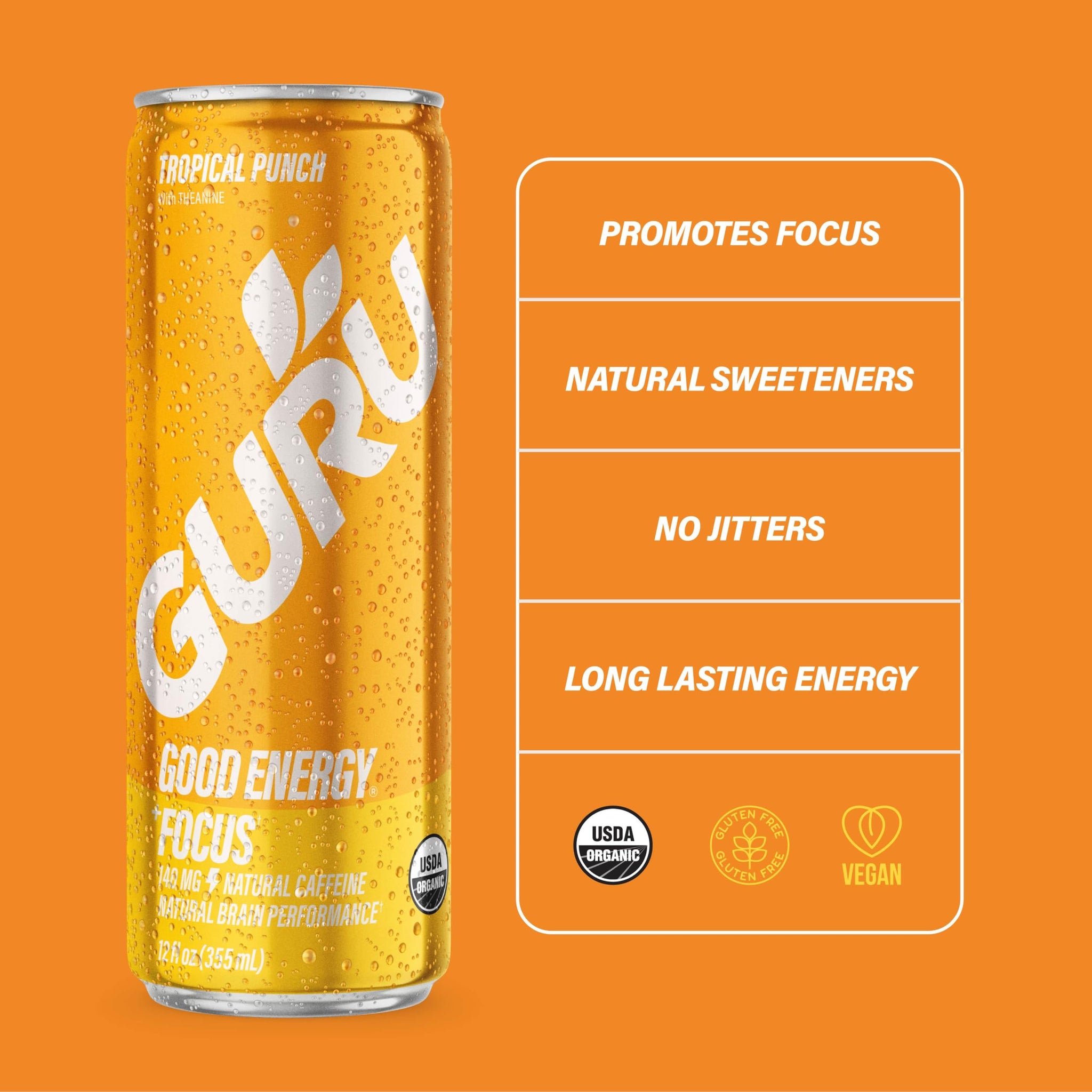 Guru Drink Energy Guayusa Org 12 FO