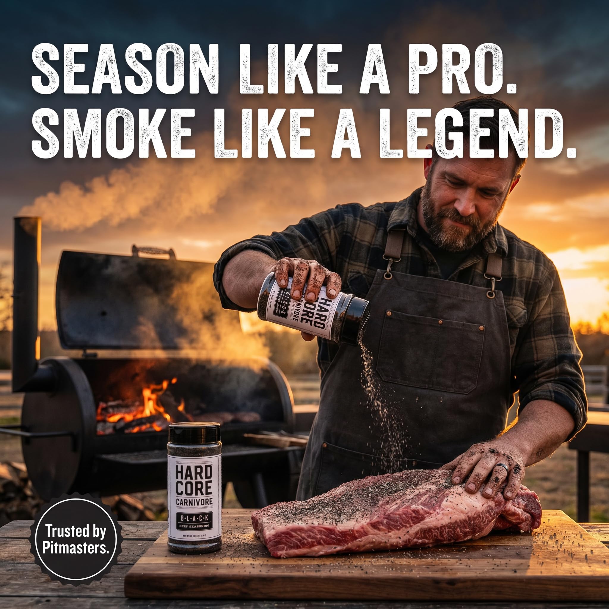 Hardcore Carnivore Black Bar-B-Q Rub Seasoning - 13 oz Bottles (Pack of 4) - For Burger and Steak - Bbq Rub Seasoning with Bag Clip