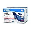 CareMates Nitrile Medical Exam Gloves, Latex Free Rubber, Powder Free, Extra Strong, 4 Mil Thick, First Aid, Food Safe, Cleaning Gloves, Medium