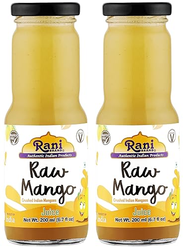 Rani Raw Mango 6.7 fl oz (200 ml) Glass Bottle, Pack of 2 ~ Indian Fruit Beverage | Vegan | Gluten Free | NON-GMO | Indian Origin