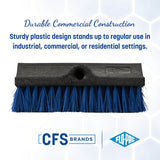 CFS 3619014 Dual Surface Floor Scrub with Rubber Squeegee, 10" Length, Blue