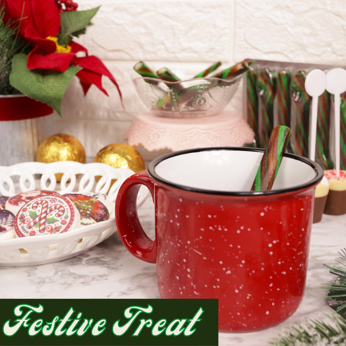 Mint Chocolate Candy Spoons, Hot Cocoa and Coffee Stir Sticks, Christmas Stocking Stuffers 36 Total Pieces (Pack of 3)