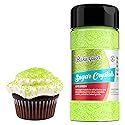 Bakerpan Sugar Sprinkles for Baking - 7 Ounce Lime Green Decorating Sugar Crystals for Cookies, Cake Pops, Ice Cream (Made in USA)