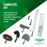 Unger Commercial High Access Dusting Kit, 8-Piece Set - Multi-Surface Cleaning Tools with Extendable Pole for Ceilings, Fans, and Vents - HADK2