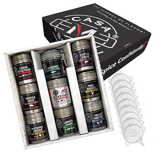 Casa M Spice Co - Ultimate Rub Collection - 9 Gourmet Spices & Seasonings Set for Grilling, BBQ & Cooking - Perfect Spice Gift Set for Cooks, Grill