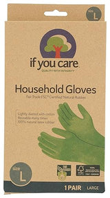 If You Care Latex Gloves, Large - 1 Pair (Pack of 1) - For Gardening, Dishwashing, Cleaning Kitchen and Bathroom - 100% Cotton Lined, Reusable