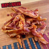 Delicious Maple Bacon Jerky - Made from 100% Real Uncured Bacon - Thick-Cut, Sweet & Savory Candied Bacon Strips - Irresistibly Flavorful Snack - 4oz