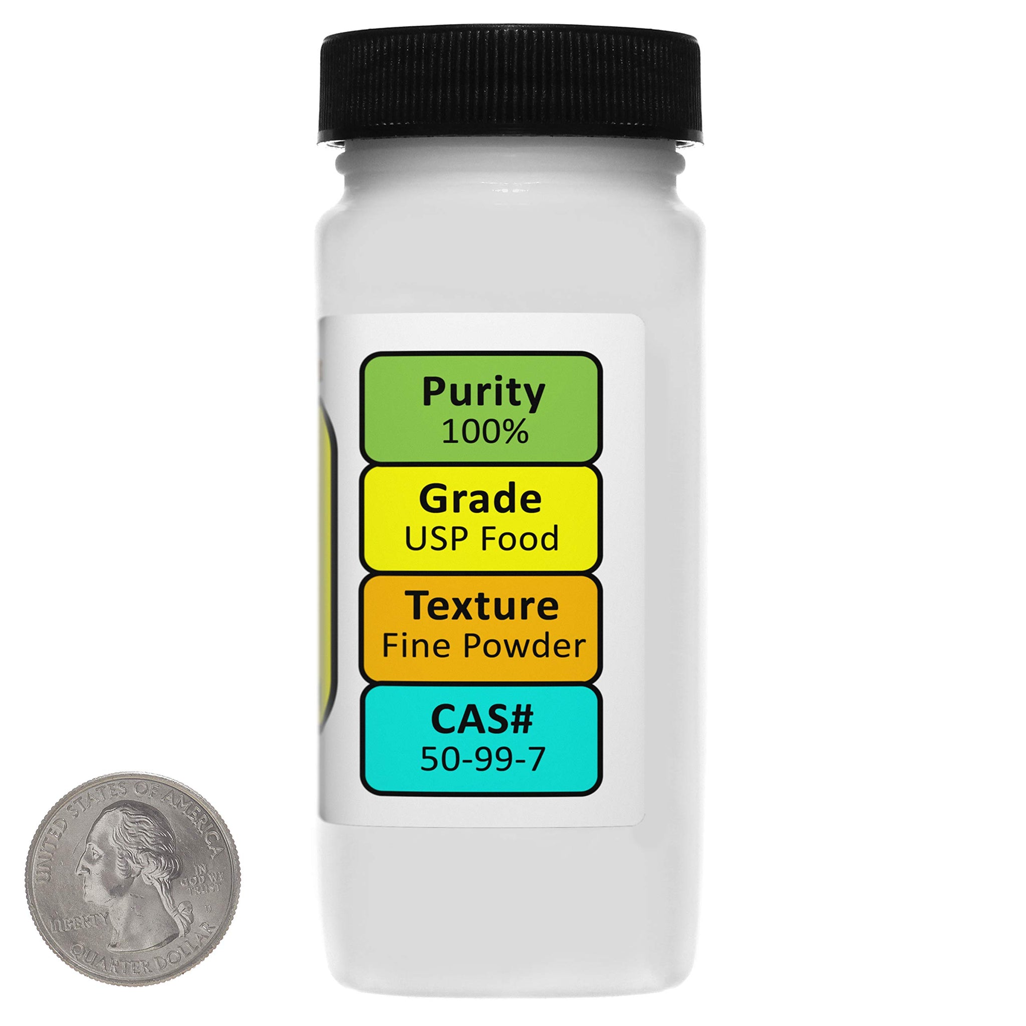 Dextrose [C6H12O6] 100% USP Food Grade Powder 3 Oz in a Bottle