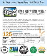 Palouse Brand Certified Glyphosate Residue Free Hard Red Winter Wheat Berries | 5 LBS | Family Farmed in Washington State | Non-GMO Project Verified | Certified Kosher Parve