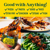 Homiah Sambal Chili Crunch, 6oz - Less Oil Low Sodium Gluten Free, Sambal Oelek Chili Paste, Crispy Hot Crunch Topping - Spicy