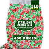 A Great Surprise Starlight Mints Bulk - 5 Pounds - Refreshing Mint Candy Individually Wrapped - Spearmint and Peppermint Hard Candy - Office