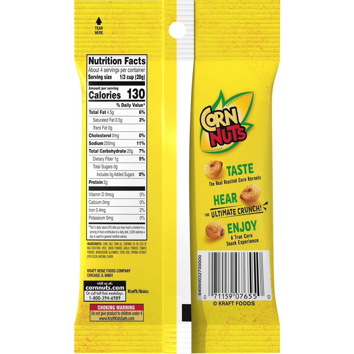 Corn Nuts Variety Pack 4oz Size (Pack of 5) 1 of Each - BBQ, Ranch, Chile Picante, Original and Jalapeno Cheddar