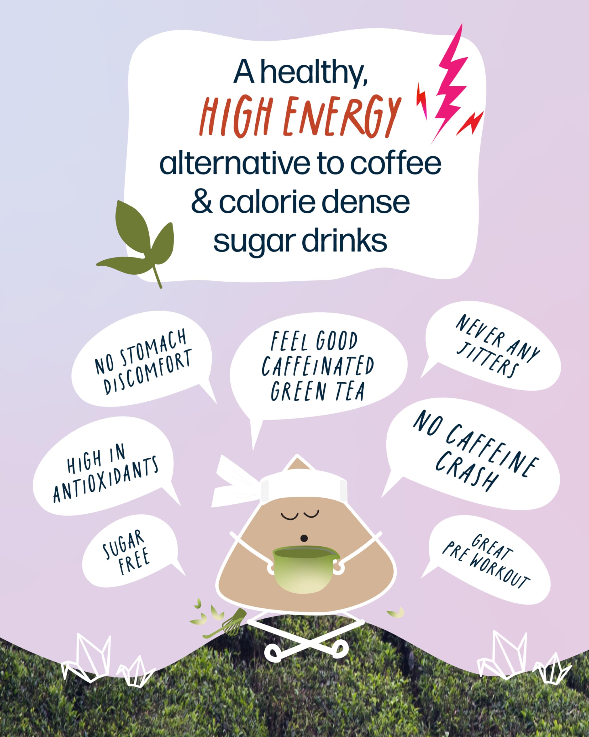 High Caffeine Mushroom Tea (155 mg) - Kubo Tea: Organic Reishi Breakfast Black Tea Bags for Clean Energy & Focus | Healthy Coffee Substitute |