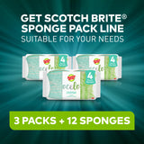 Scotch-Brite ocelo Non-Scratch Scrub Sponges, Assorted Designs, Scratch-Free for Nonstick Cookware & Dishes, Kitchen & Bathroom Use, Reusable